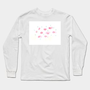 flowers, floral, gift, spring, summer, watercolor, illustration, painting, art, good mood, plant, bouquet, clearing Long Sleeve T-Shirt